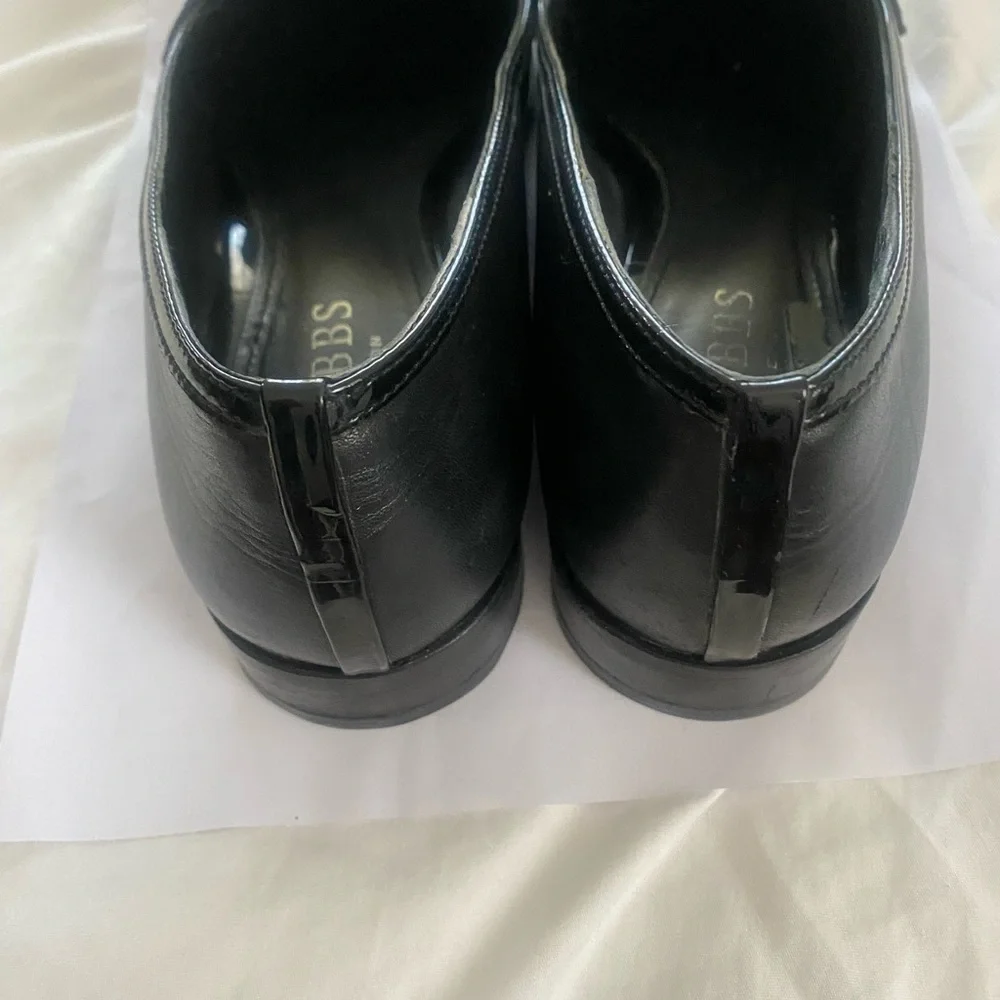 Hobbs Black narrow Loafers with Gold Accent - Picture 3 of 6